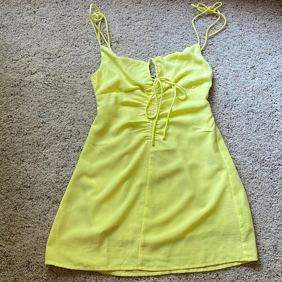 Bright Yellow Mini Dress- Lush brand/size small - Picture 2 of 7